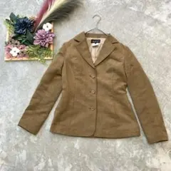 624【インディヴィ】テーラードジャケット　（38）　日本製　高見え　茶色
