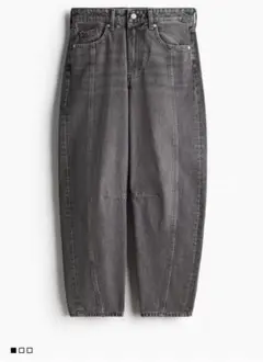 【美品】H&M グレー ハイウエスト バレルレッグ ジーンズ トレンド送料無料