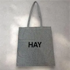 【ほぼ未使用】HAYチェック柄　格子柄　トートバッグ　A4 エコバッグ