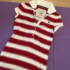 未使用　アバクロ　 ボーダー　半袖ポロシャツ　アバクロンビー&フィッチ
