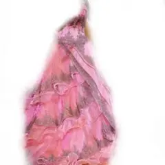 平日ゲリラ！　美品　コーラルピンク　カラードレス　ブライダル、撮影