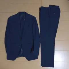 SUIT SELECT ネイビー ストライプ ビジネススーツ Y4　シアサッカー