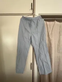 ライトブルー イージーパンツ ワイドパンツ