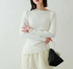 SENSE OF PLACE アシメデザインセーター　アイボリー