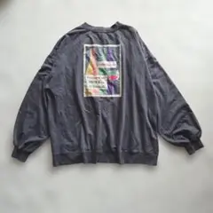 【SPRAY PREMIUM】スエット バックプリント M グレー 大きめサイズ
