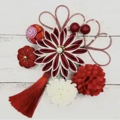 髪飾り　4350 C つまみ細工　成人式　卒業式　結婚式　七五三　帯留め