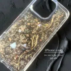 iPhoneケース　ソフトケース　ニュアンス　キラキラ　ゴールド