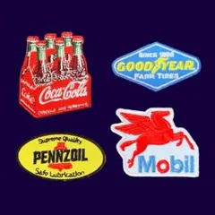 ４個セット●刺繍ワッペン 車バイク好きにおすすめ！ アメリカン アドバタイジング