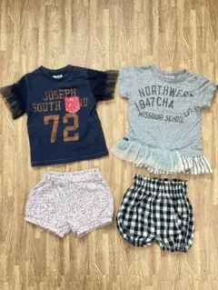 BREEZE、BeBe含む、Tシャツと短パンセット　80cm 女の子