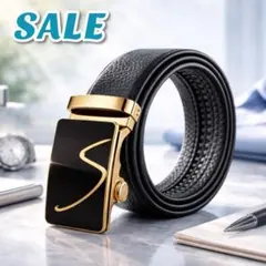 メンズ ベルト 自動バックル スライド式 高見え レザー オフィス 会社員 通勤