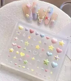 シリコン モールド ぷっくり　ハート スター 星 ネイル デコ パーツ　レジン