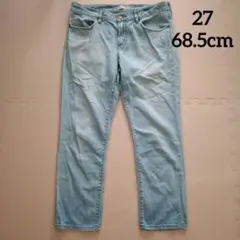 27 68.5cm ユニクロ レディース ライトブルー デニムパンツ