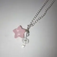 ウィッシュコア ト音記号 ネックレス シルバー バレエコア y2k ピンク 星