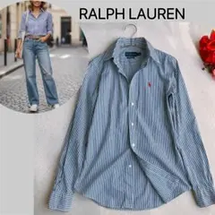 【極美品】ラルフローレン★ストライプシャツ ボタンダウン ポニー刺繍 現行タグ