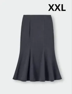 GU ヘリンボーンマーメイドロングスカート ダークグレー 大きいサイズ