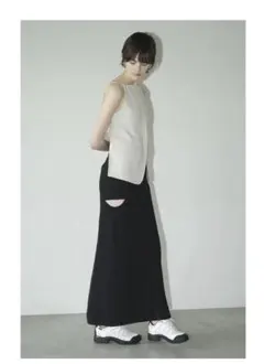 CLANE CIRCLE CUT LAYERED DENIM SKIRT