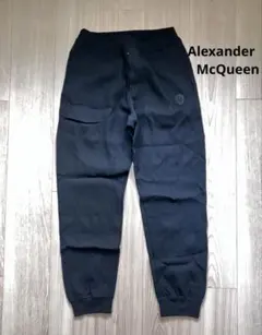 AlexanderMcQueenスカル刺繍 スウェットパンツ ジョガーパンツ 黒