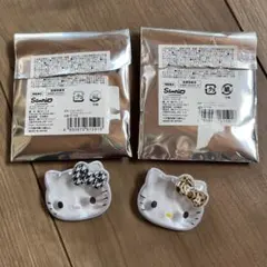 サンリオ　ハローキティ　ぷっくりたいバッジ　ヒョウ柄　千鳥柄