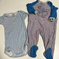 PETIT BATEAU 足付きロンパース 6m/67cm 70 男の子