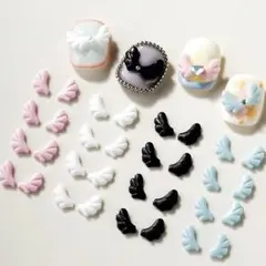 【32個セット】天使の羽 ネイルパーツ 4色各8個 ネイル ジェル レジン