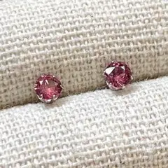 確認用ページ マラヤガーネット ローズ系 約4mm サージカルステンレス ピアス