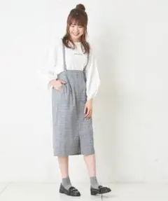 【NICE CLAUP】美品 チェックタイトスカートワンピ グレンチェック