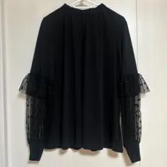 MUVEIL ミュベール ブラウス チュール袖 ドットのサムネイル