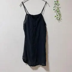 キャミソール 【M】チュニック ブラック 薄手 重ね着 レイヤード