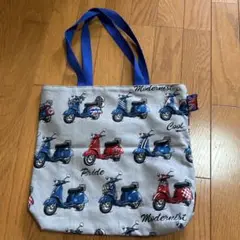 Handmade ☆バイク柄のトートバッグ、肩掛け