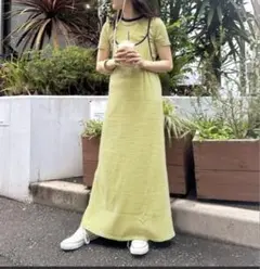 【HELLO.SANFRANCISCO】 Tee付きボーダーキャミワンピイエロー