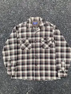 50s PENDLETON ペンドルトン オンブレ ウールシャツ ベージュ