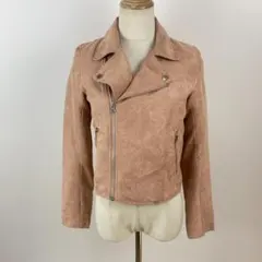 美品 アースミュージックアンドエコロジー スエード調 ライダースジャケット S