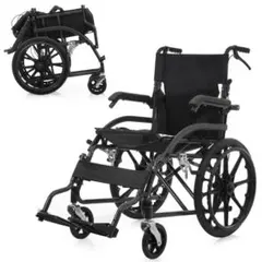 車椅子 折畳み 自走式 自走介助兼用 自立できる 軽量 福祉用具 ブルー