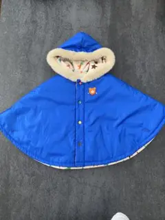 ホットビスケッツ　ベビーポンチョ　リバーシブル[70-90cm] 【美品】