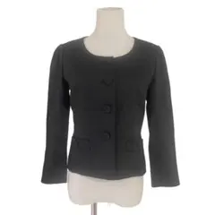 TRUSSARDI トラサルディ　七分丈　ノーカラージャケット　グレー　S