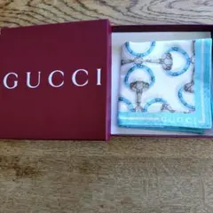 GUCCI ハンカチ ホースビット柄 ライトブルーのサムネイル