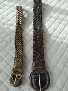 編み込みデザイン ベルト 2本セット