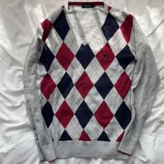 バーバリーブラックレーベル　アーガイルニット