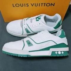 ルイヴィトン スニーカー LVトレイナー・ライン 白×緑 26.5cm