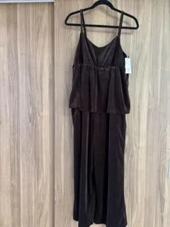 【新品】LEPSIM ブラウン ベロアキャミサロペット