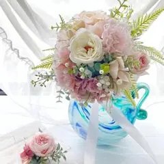 クラッチブーケ　ブートニア　リストフラワー　3点セット　海外挙式　前撮り