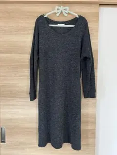 グレー ニット　マタニティ　ワンピース　授乳口　春秋のサムネイル