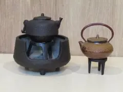 ミニチュア　鉄瓶と急須のセット　鉄器インテリア