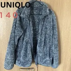 UNIQLO フリースジャケット140サイズ　 グレー　キッズアウター