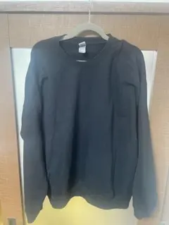 ブラック クルーネック スウェット XL