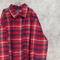 00S エディーバウアー　ネルシャツ　チェックシャツ　綿　メンズL 古着