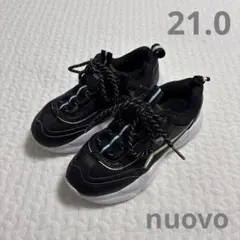 ヌォーボ 厚底 スニーカー ブラック 21.0