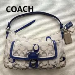 最終お値下げ！COACH ショルダーバッグ ベージュ ネイビー
