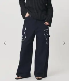 ビューティアンドユース コットン メタルモチーフ ペインターパンツ