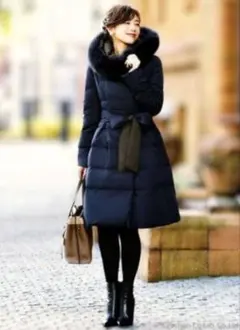 ルイルエブティック バイカラーAラインダウンコート